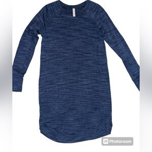 Athleta Heather Blue Long-Sleeved Shift Sweater Dress Tunic size small tall (ST)